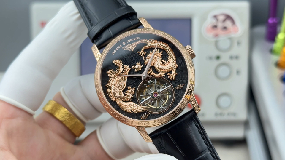 Vacheron Constantin Traditionnelle Rose-gold tone Black dial 41 mm Tourbillon Manual-wind ANT Factory Configuration F8E138 1:1 Superclone