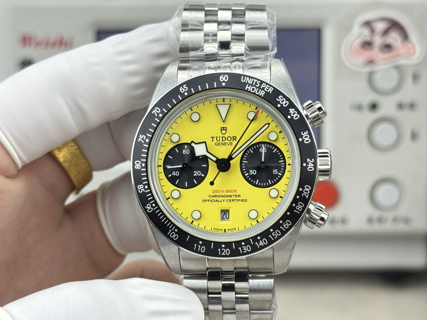 Tudor Black Bay Stainless steel Yellow dial Stainless-steel bracelet 39 mm Configuration FDD96F 1:1 Superclone