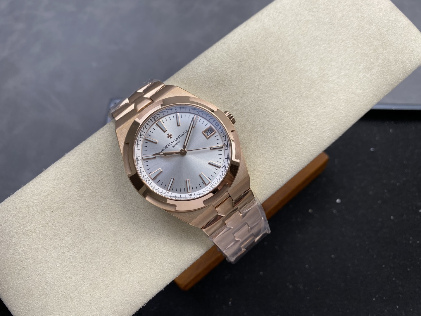 Vacheron Constantin Overseas 4500V Stainless steel Rose Stainless-steel bracelet K1 Factory Configuration D689F3 1:1 Superclone